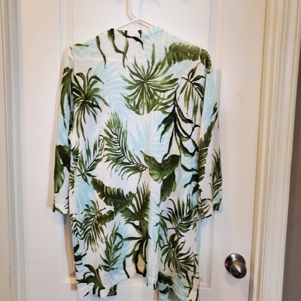 Breezy & Light ¾ sleeve tropical long cardigan size 1X - Picture 5 of 7